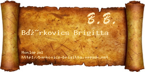 Bárkovics Brigitta névjegykártya