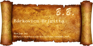 Bárkovics Brigitta névjegykártya